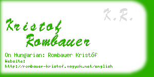 kristof rombauer business card