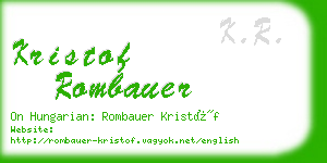 kristof rombauer business card